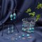 1 Box DIY 10 Pairs Turquoise Bead Earrings Making Kit Alloy Enamel Leaf Pendants Charms with Turquoise Beads Eye Pin & Earring Hooks for DIY Earring Jewelery Making, Antique Silver